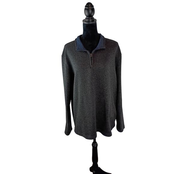 IZOD Unisex Warm Winter Sweater Pullover 2X Black Polyester Casual Cozy - Picture 2 of 6